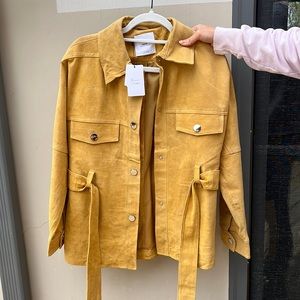 Light tan suede/leather jacket with tag